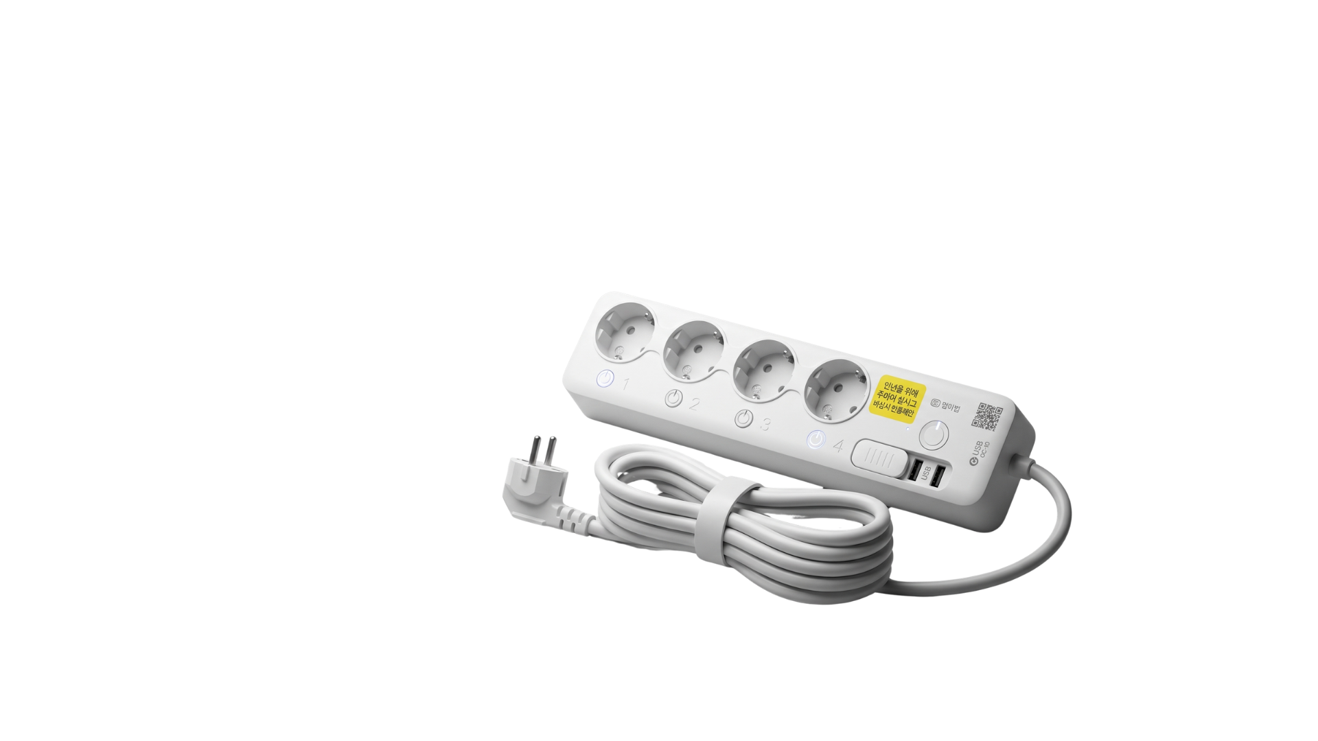 4-Port IoT Smart Power Strip with Dual Fast-Charging USB (Model G) ( Pre Owned )