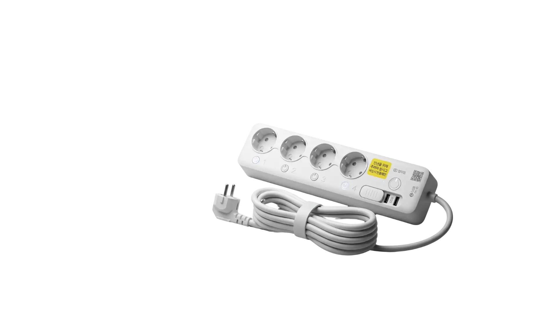 4-Port IoT Smart Power Strip with Dual Fast-Charging USB (Model G) ( Pre Owned )